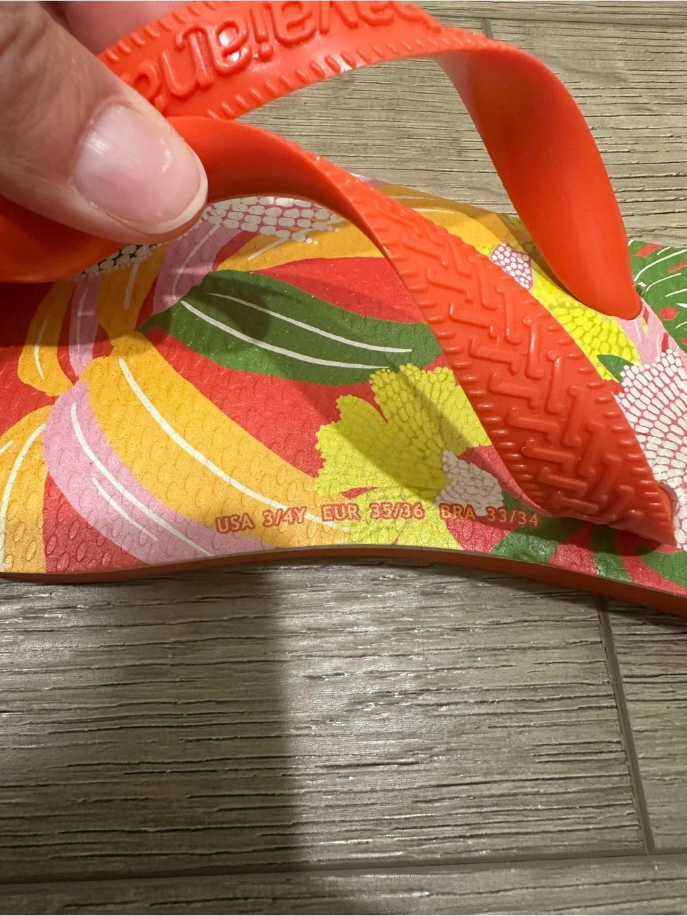 Havaianas x Farm Rio flip flop sandal sunset orange EU 35/36 women’s or youth